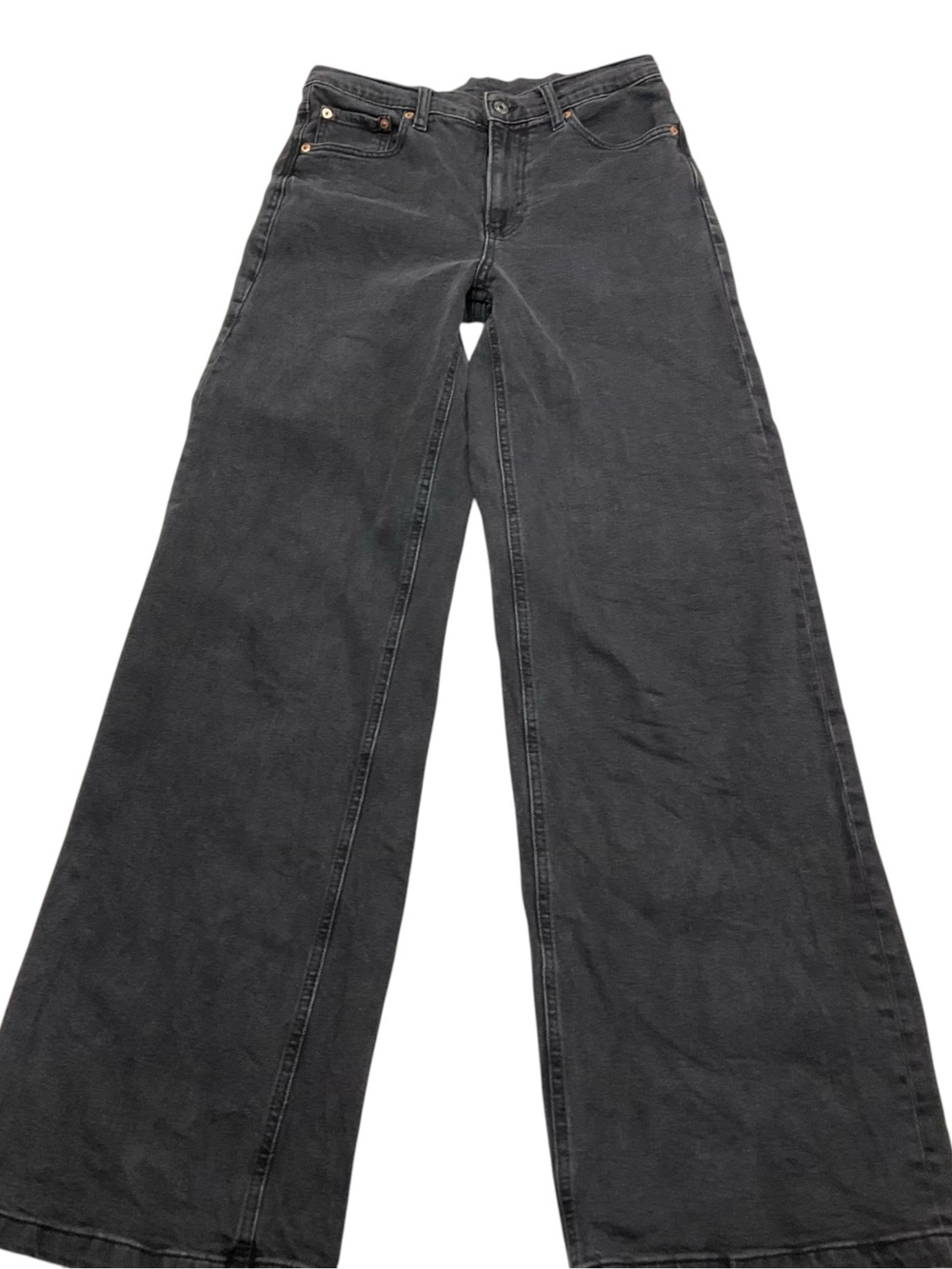 Gap Womens Size 28 / 6 T High Rise Stride Black Wide Leg Jeans Denim
